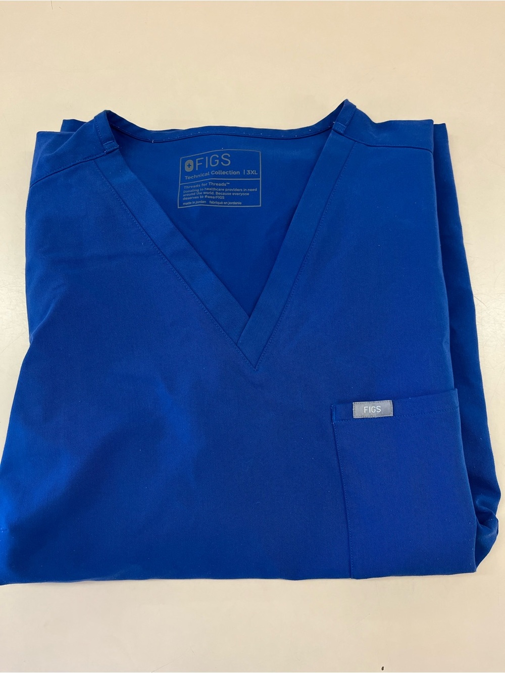 FIGS Scrub Top Electric Blue 3XL